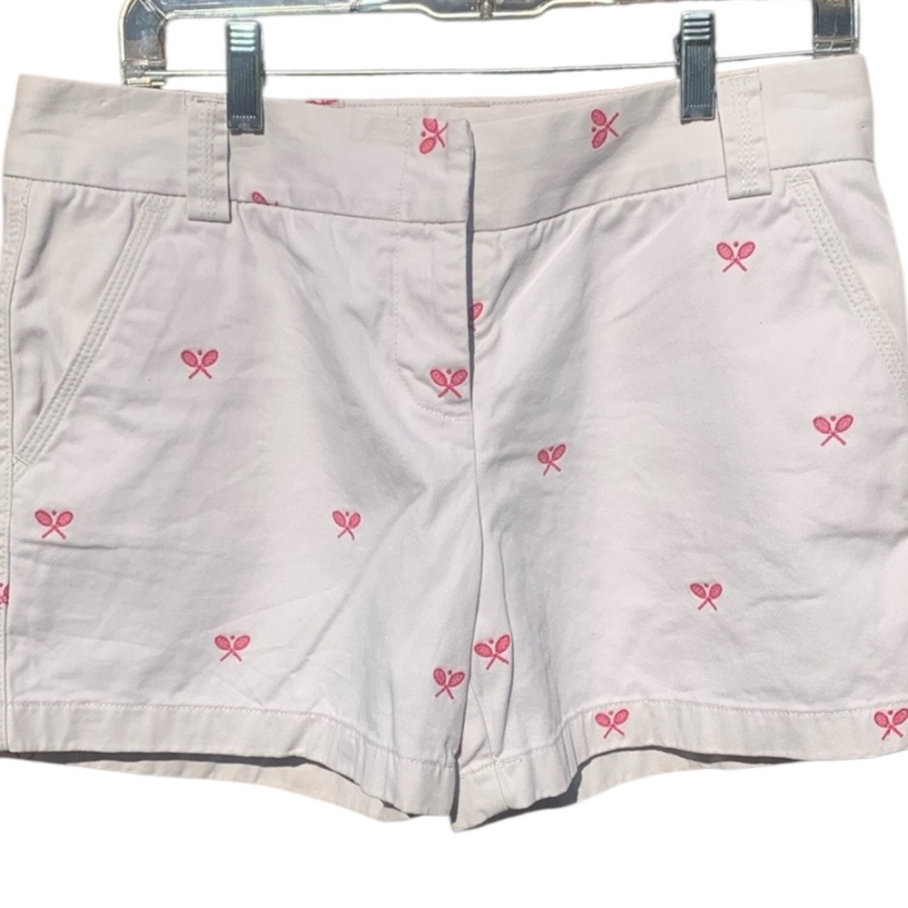 J. Crew White and Pink Bermuda Shorts Size 8. In Excellent Condition.
